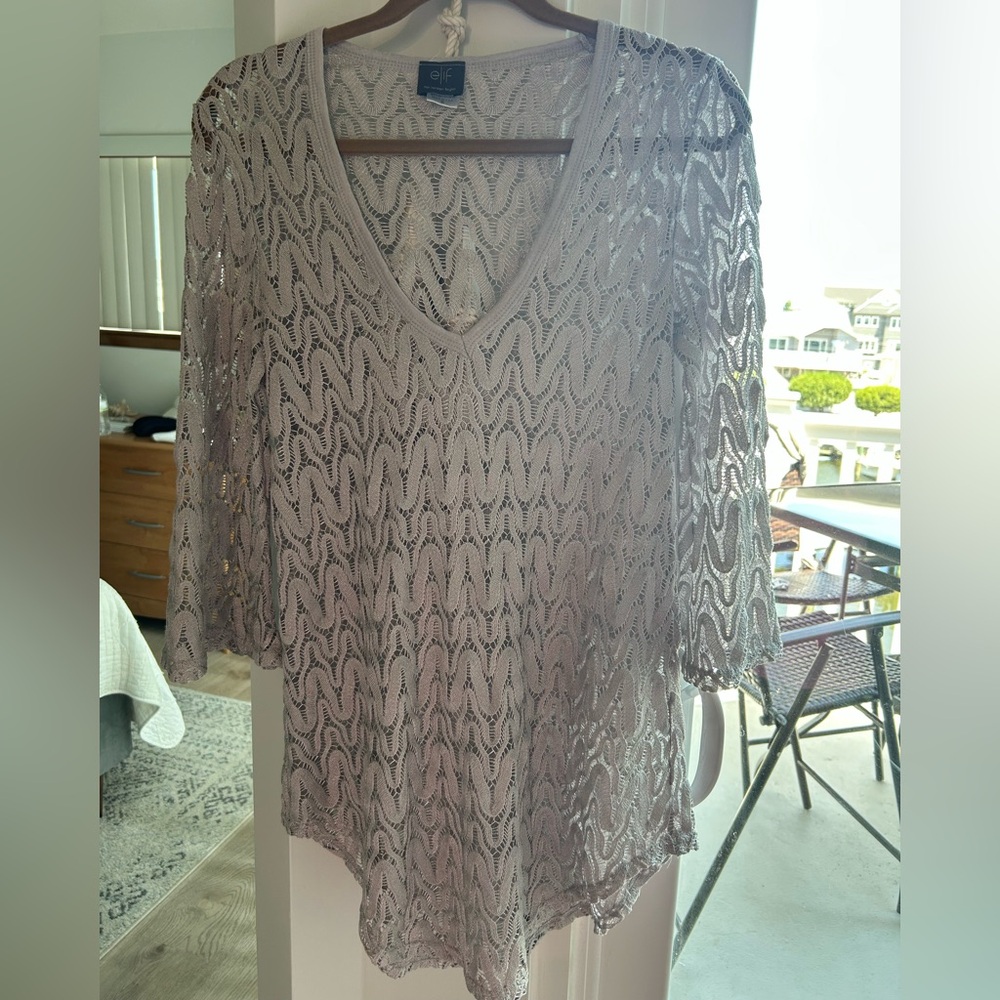 Elif by Jordan Taylor taupe V-Neck Swim Coverup